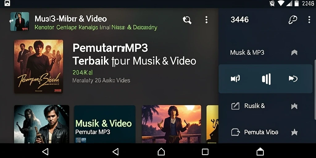 Tampilan antarmuka Pemutar MP3 3446 dengan fitur modern dan intuitif.