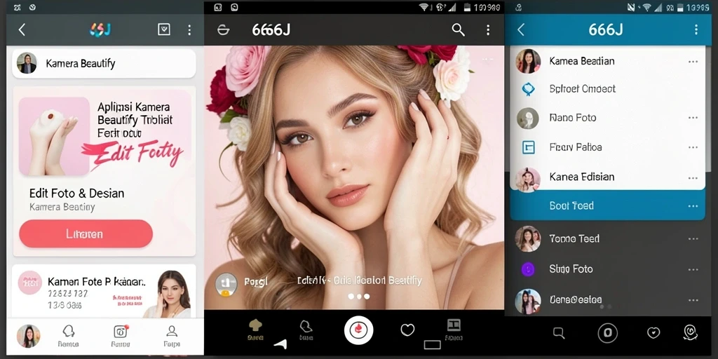 Tampilan antarmuka aplikasi Kamera Beautify 666J yang sederhana dan intuitif.