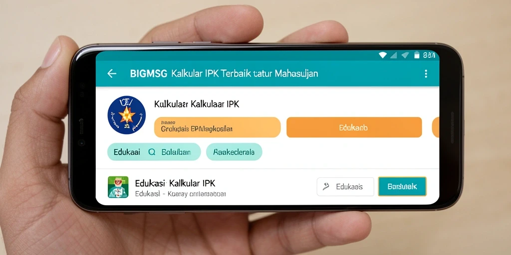 Tampilan antarmuka utama BIGMSG dengan fungsi Kalkulator IPK.