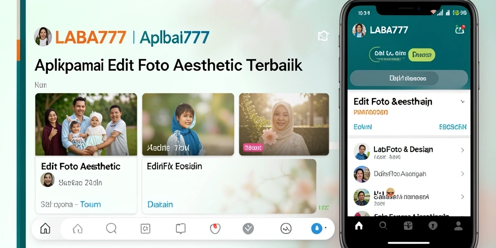 Antarmuka LABA777 yang user-friendly untuk edit foto aesthetic.