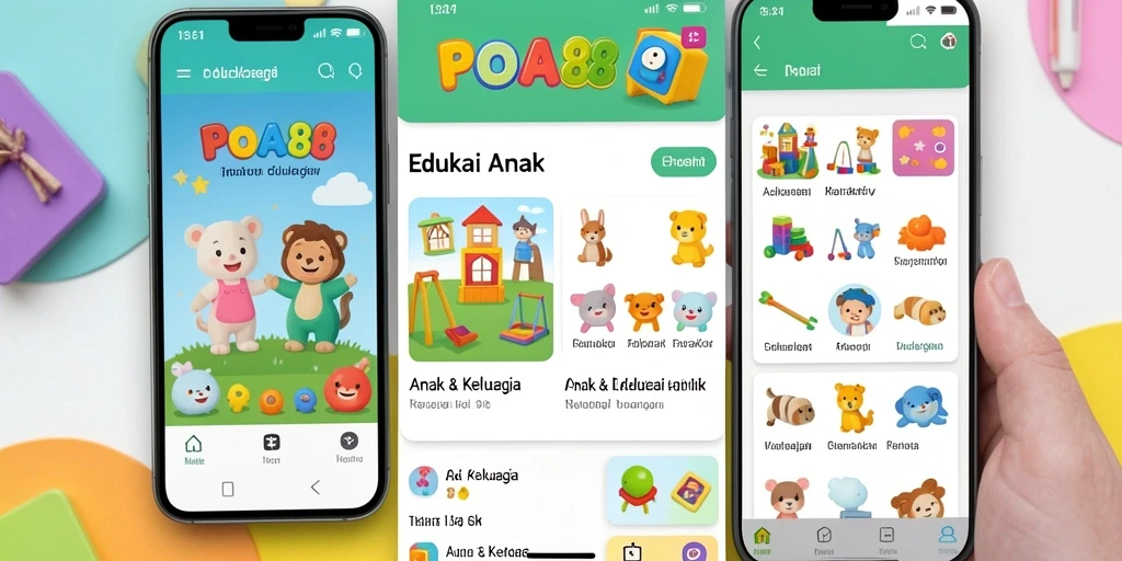 Antarmuka menarik dan interaktif untuk belajar anak.