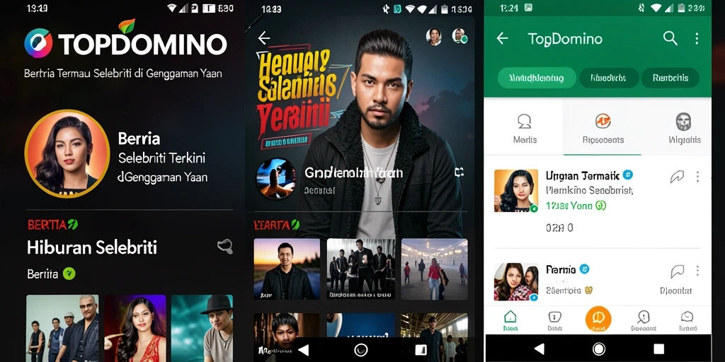 Tampilan antarmuka <strong>TOPDOMINO</strong> yang menarik dan modern untuk berita selebriti.