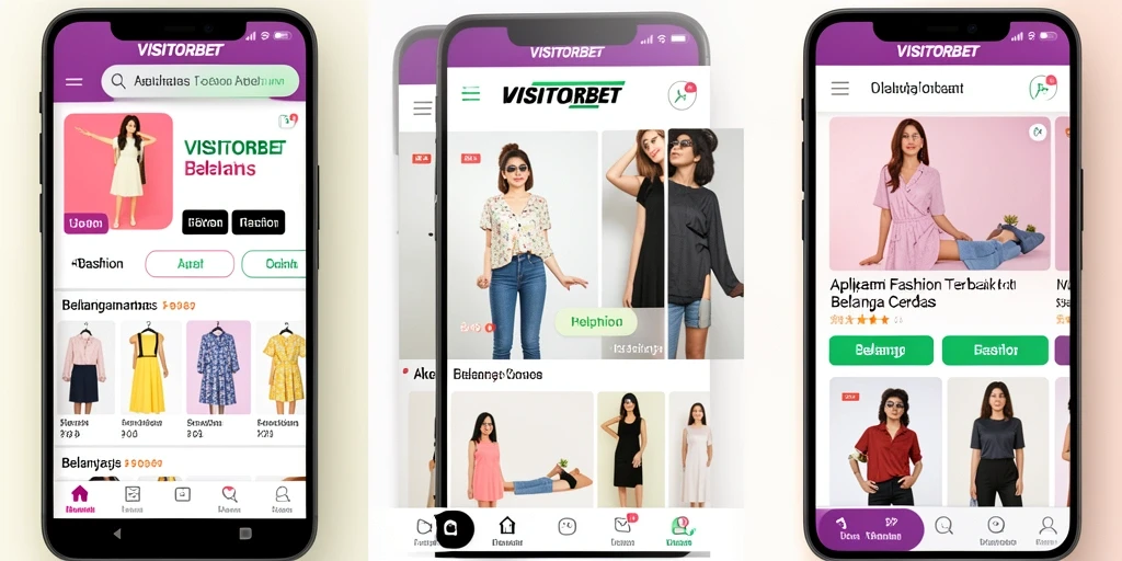 Antarmuka user-friendly aplikasi VISITORBET yang memudahkan berbelanja fashion.