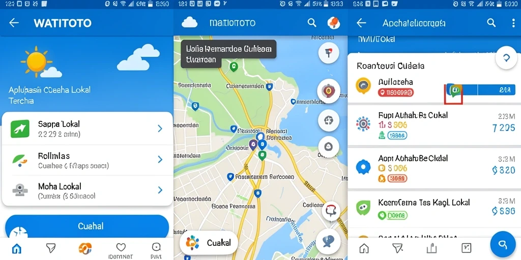 Antarmuka utama WATITOTO menampilkan informasi cuaca terbaru secara jelas.
