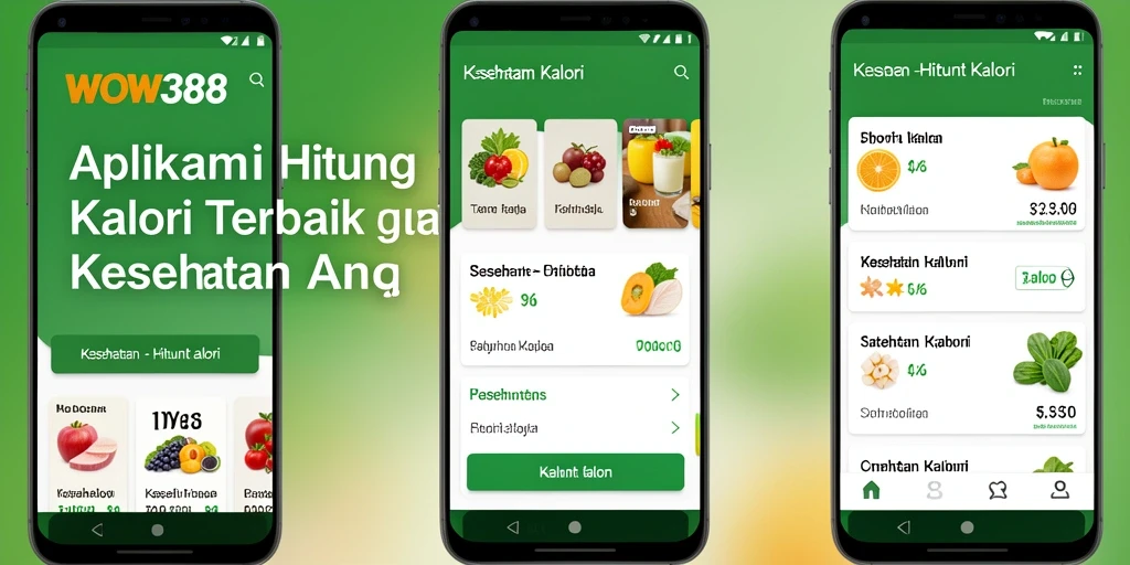 Screenshot WOW388 menampilkan antarmuka pengguna aplikasi Hitung Kalori yang intuitif.