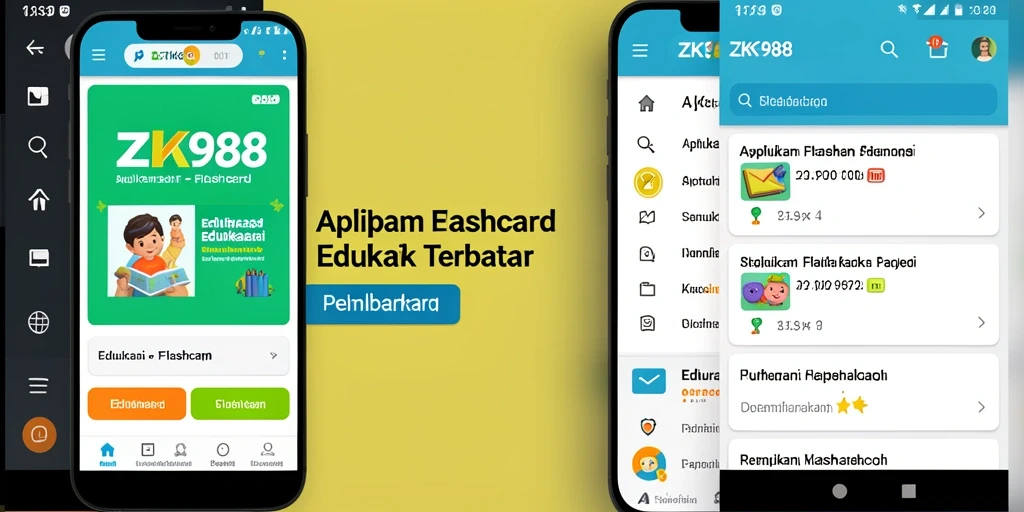 Antarmuka ZK988 yang intuitif dengan fungsi Flashcard yang interaktif.